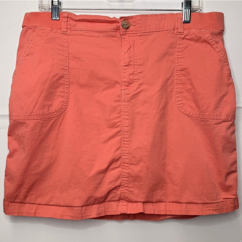 Lee Riders Skort Women 14 Coral Orange Midrise Cotton Skirt Coastal Beach Preppy
